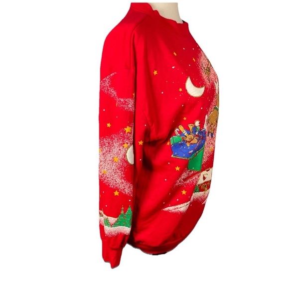 Vintage Holiday Time Christmas Crewneck Sweatshirt Retro 90s 80s size medium - Picture 4 of 7